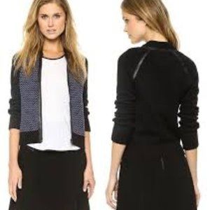 rag & bone Sabina Leather Trim Knit Bomber jacket